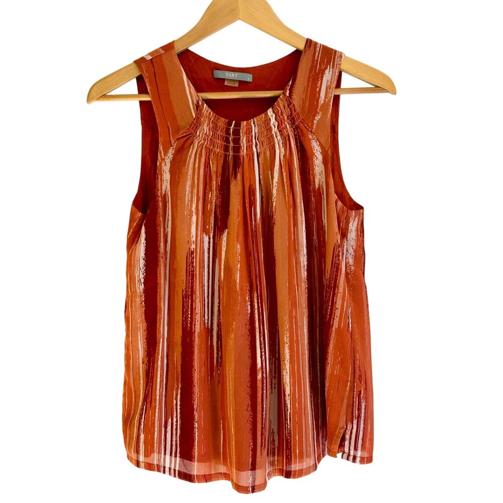 TART Blouse Orange Sleeveless Fall Top Boho | SMALL